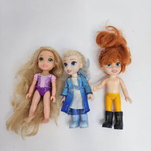 Disney Rapunzel‎ Elsa Anna Dolls - Lot of 3